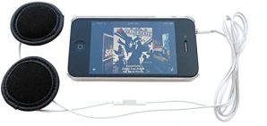 Helmet Stereo Earphones + Microphone, remote-control for recent iDevice models