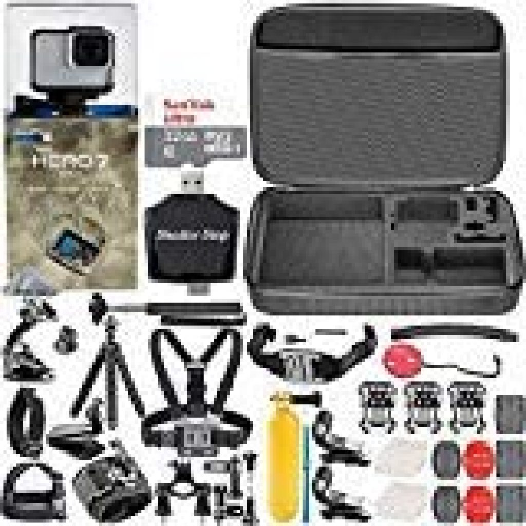 GoPro Hero 7 White + 32GB Memory Card + Hard Case + Card Reader + Chest