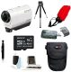 Sony AZ1 POV HD Camcorder (White) + Sony 16GB Class 10 Memory Card + Card Reader + Camera Case + Table Tripod + Deluxe A